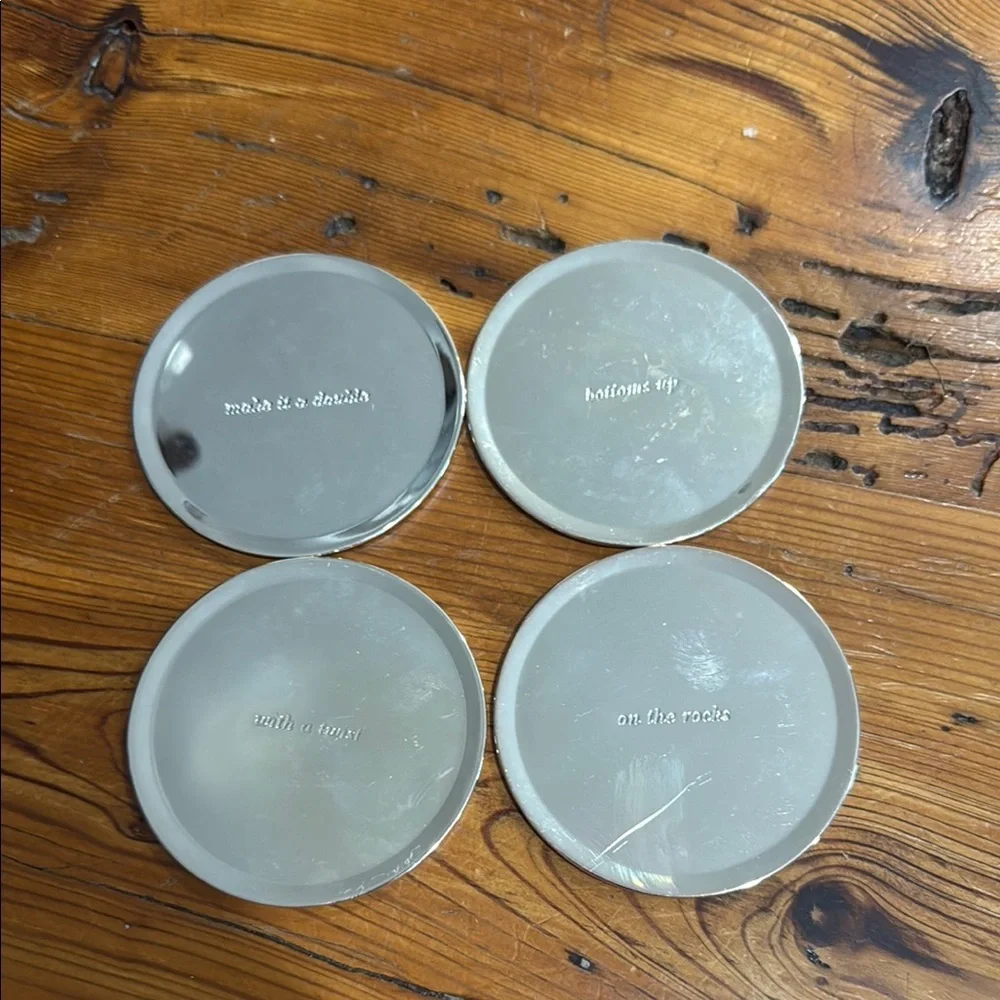 Kate Spade Lenox Silver Mirrored Drink Coaster Set of 4